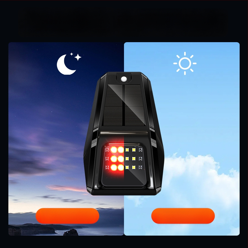 Saules enerģijas LED pilota gaisma auto jumtam - 12 LED DRL un brīdinājuma atmosfēras gaisma. Model DRL172