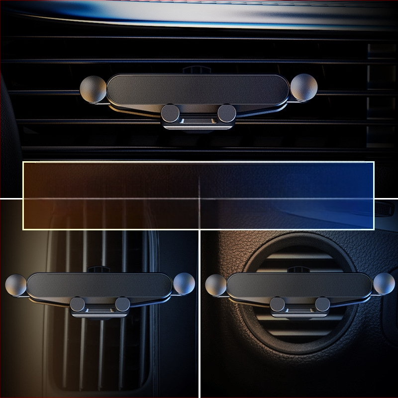 Gravitacijos automobilio telefono laikiklis - aliuminio laikiklis ventiliacijos angai, pritaikomas