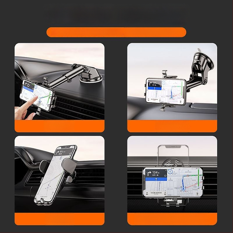 Auto telefonihoidja imava kinnitusega, universaalne sõidukitele, teleskoopiline, 360° pöörlemine armatuurlaual