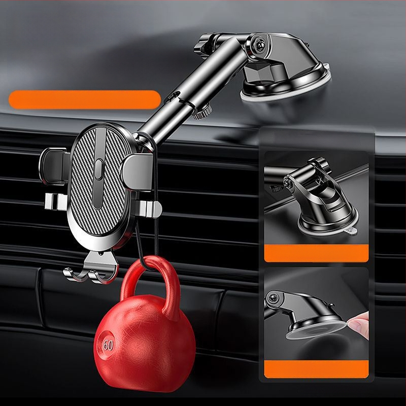 Auto telefonihoidja imava kinnitusega, universaalne sõidukitele, teleskoopiline, 360° pöörlemine armatuurlaual