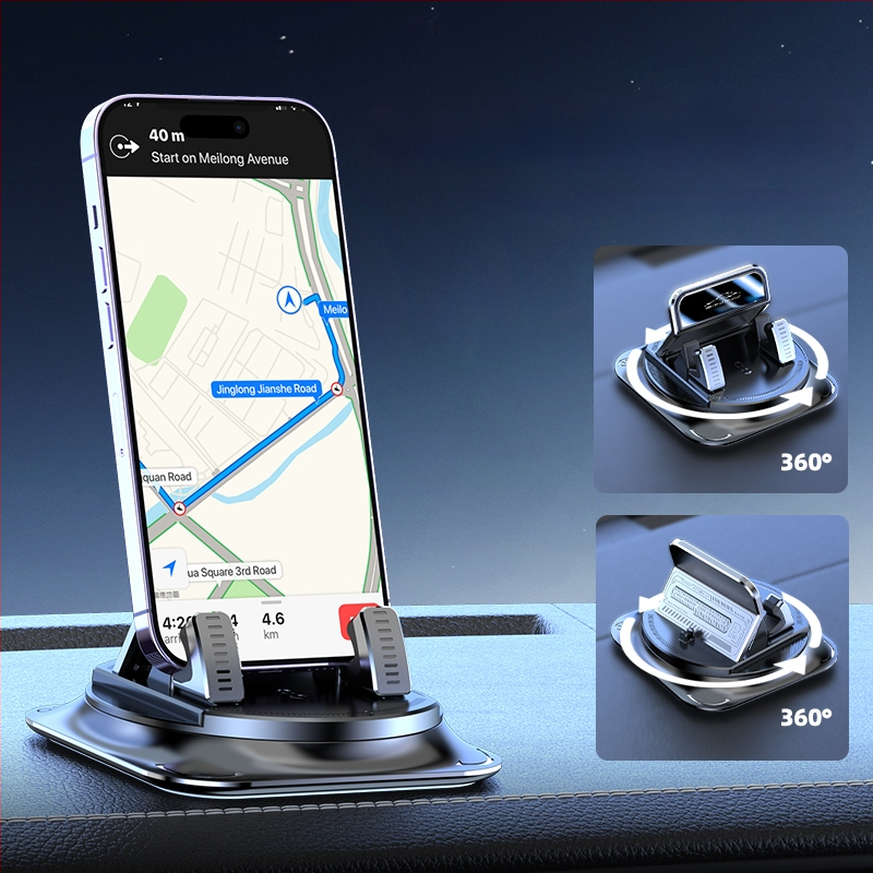 Automobilinis telefono laikiklis - ABS medžiaga, siurbimo laikiklis prie prietaisų skydelio, modelis Z01, prekės ženklas Smooth and prosperous, be maitinimo