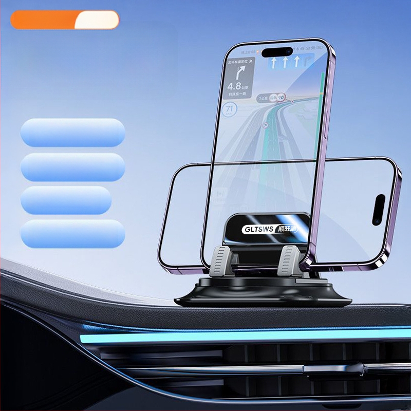 Automobilinis telefono laikiklis - ABS medžiaga, siurbimo laikiklis prie prietaisų skydelio, modelis Z01, prekės ženklas Smooth and prosperous, be maitinimo