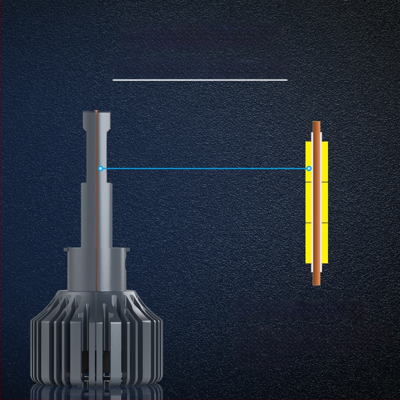 LED automobilių žibintas H11, 100 W, 12 V, 10000 lm, aliuminio korpusas.