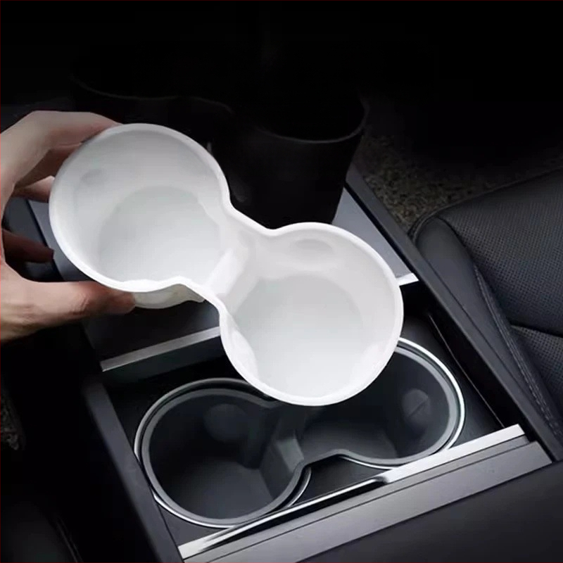 Tassihoidik ja hoiukast Tesla Model Y ja Model 3 jaoks – keskkonsooli piiraja