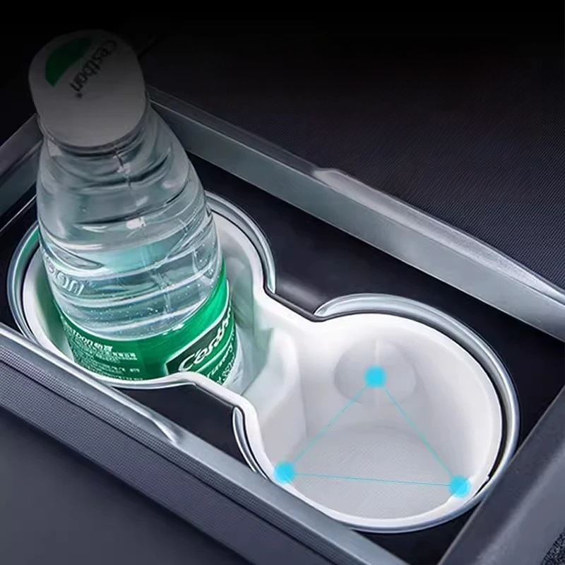 Tassihoidik ja hoiukast Tesla Model Y ja Model 3 jaoks – keskkonsooli piiraja