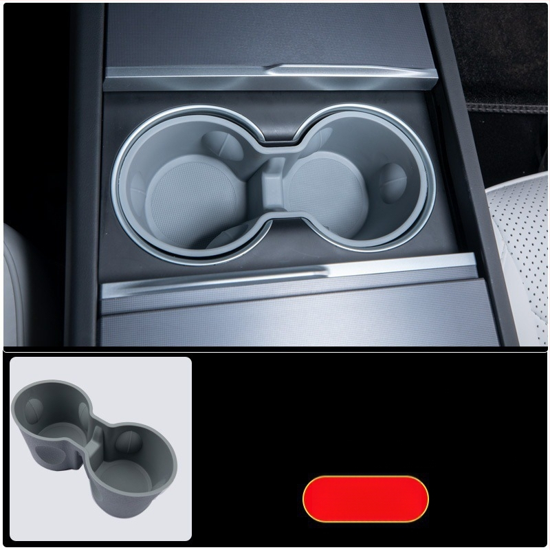 Tassihoidik ja hoiukast Tesla Model Y ja Model 3 jaoks – keskkonsooli piiraja