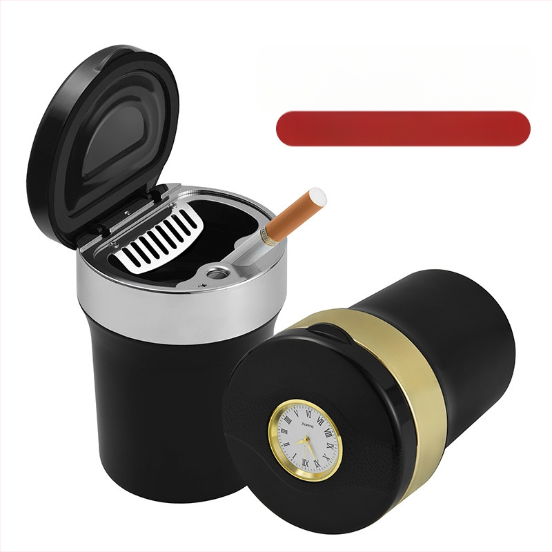 Automobilinis pelenų indas su LED, metalas + ABS, modelis Y-B005, svoris apie 225 g