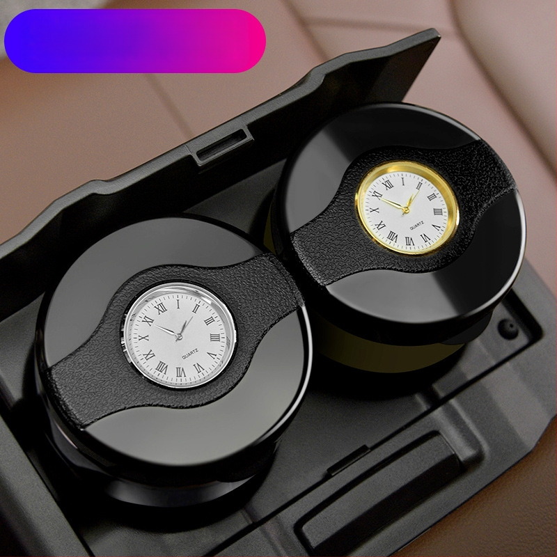 Automobilinis pelenų indas su LED, metalas + ABS, modelis Y-B005, svoris apie 225 g