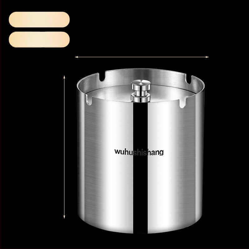 Nerūdijančio plieno peleninė su uždaru vėją apsaugančiu dangteliu, sustorėjęs korpusas, kūrybingas dizainas, namams ir automobiliui, pritaikomas