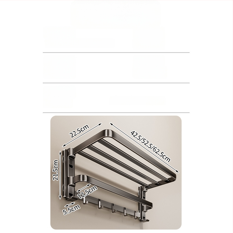 Siurbiamasis rankšluosčių laikiklis su integruotu pakabinimo strypu, be gręžimo, dviejų sluoksnių, nuimamas, 10 kg apkrova