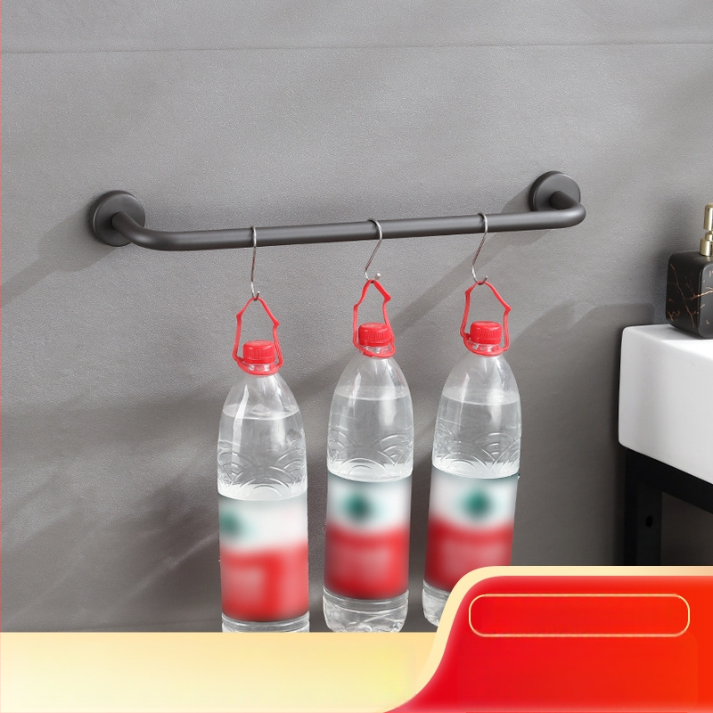 Nerūdijančio plieno sieninis rankšluosčių laikiklis, viengubas strypas, 10 kg apkrova, elektrostatinis užklijimas, be gręžimo, šiuolaikinis stilius