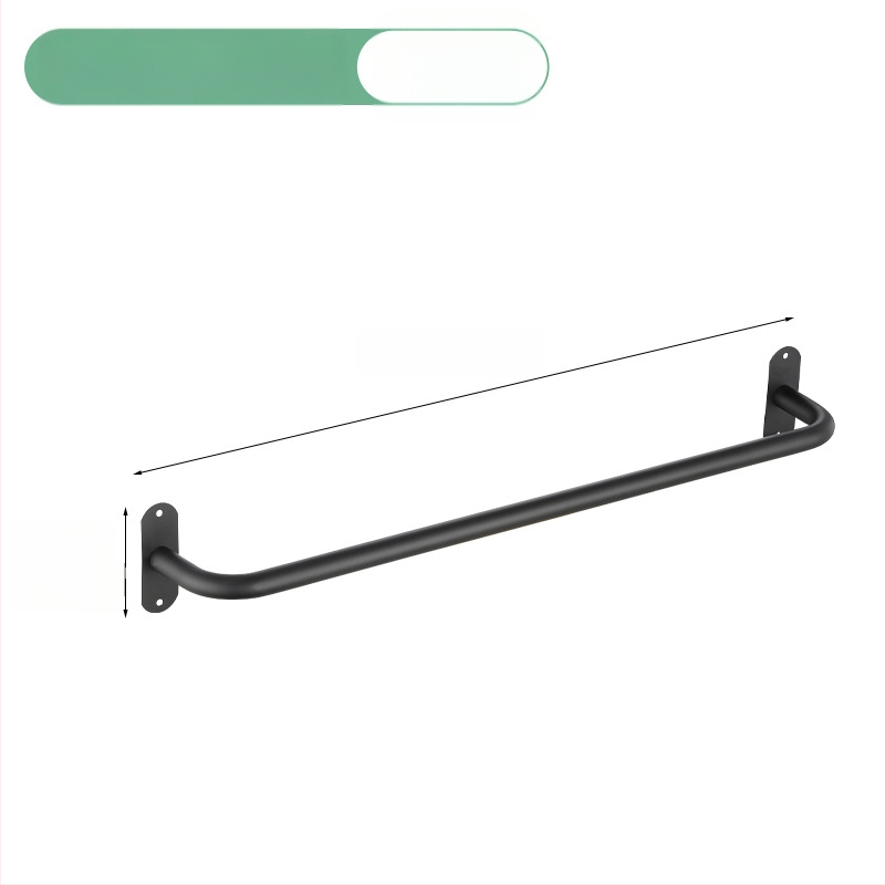 Nerūdijančio plieno sieninis rankšluosčių laikiklis, viengubas strypas, 10 kg apkrova, elektrostatinis užklijimas, be gręžimo, šiuolaikinis stilius