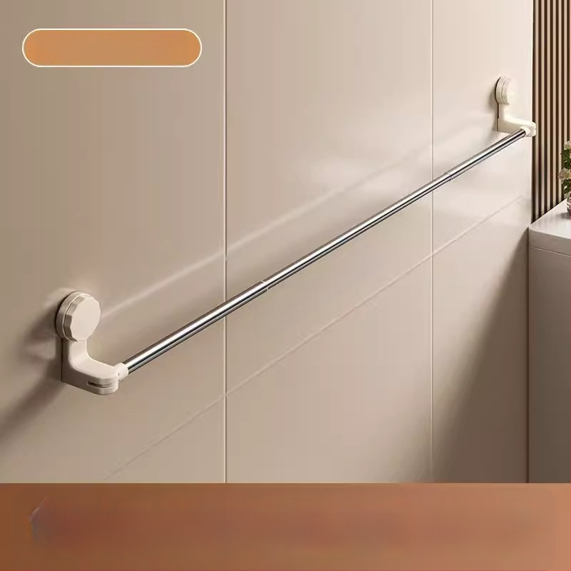 Laikiklis rankšluosčiams su siurbtuku, be gręžimo, teleskopinis vonios laikiklis, iš plastiko ir nerūdijančio plieno