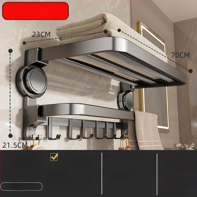 Oginsk metalo rankšluosčių laikiklis vonios kambariui su suction cup — be gręžimo montavimas, sieninis laikiklis saugyklai