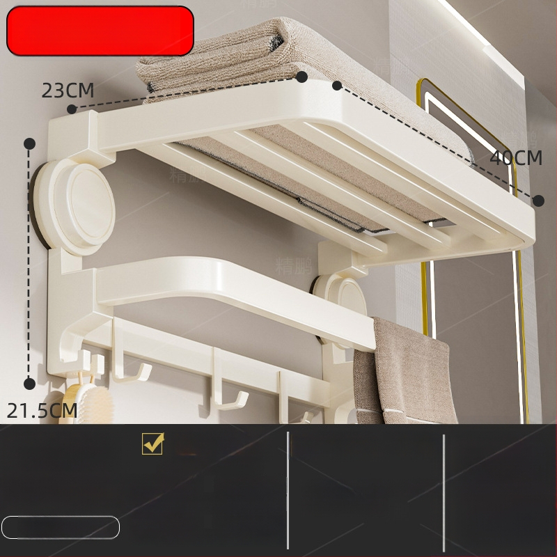 Oginsk metalo rankšluosčių laikiklis vonios kambariui su suction cup — be gręžimo montavimas, sieninis laikiklis saugyklai