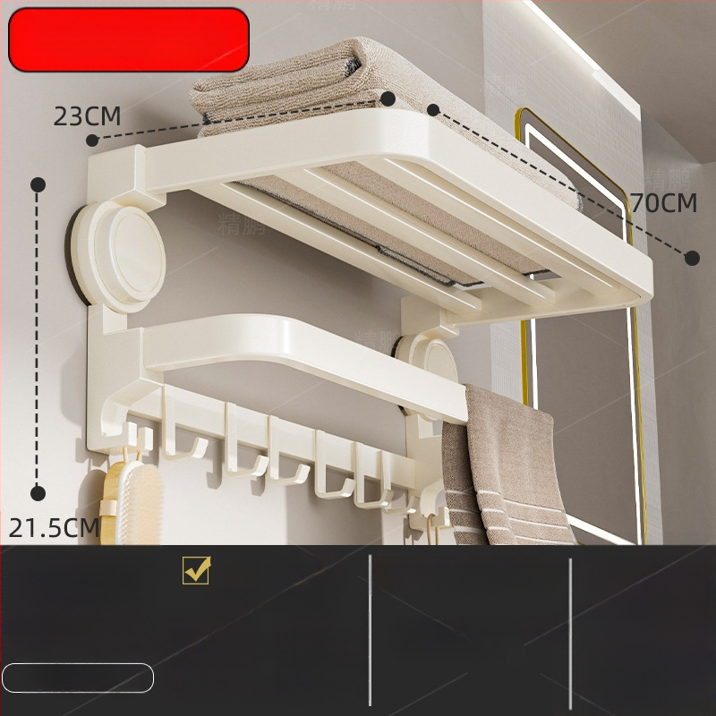 Oginsk metalo rankšluosčių laikiklis vonios kambariui su suction cup — be gręžimo montavimas, sieninis laikiklis saugyklai