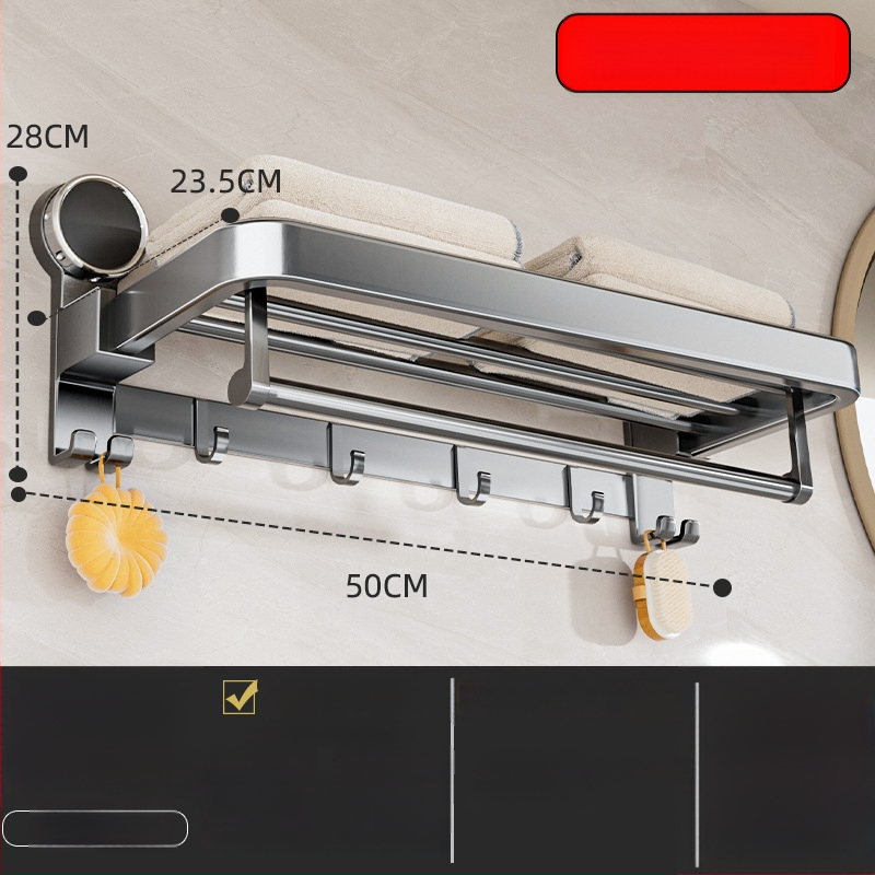 Oginsk metalo rankšluosčių laikiklis vonios kambariui su suction cup — be gręžimo montavimas, sieninis laikiklis saugyklai