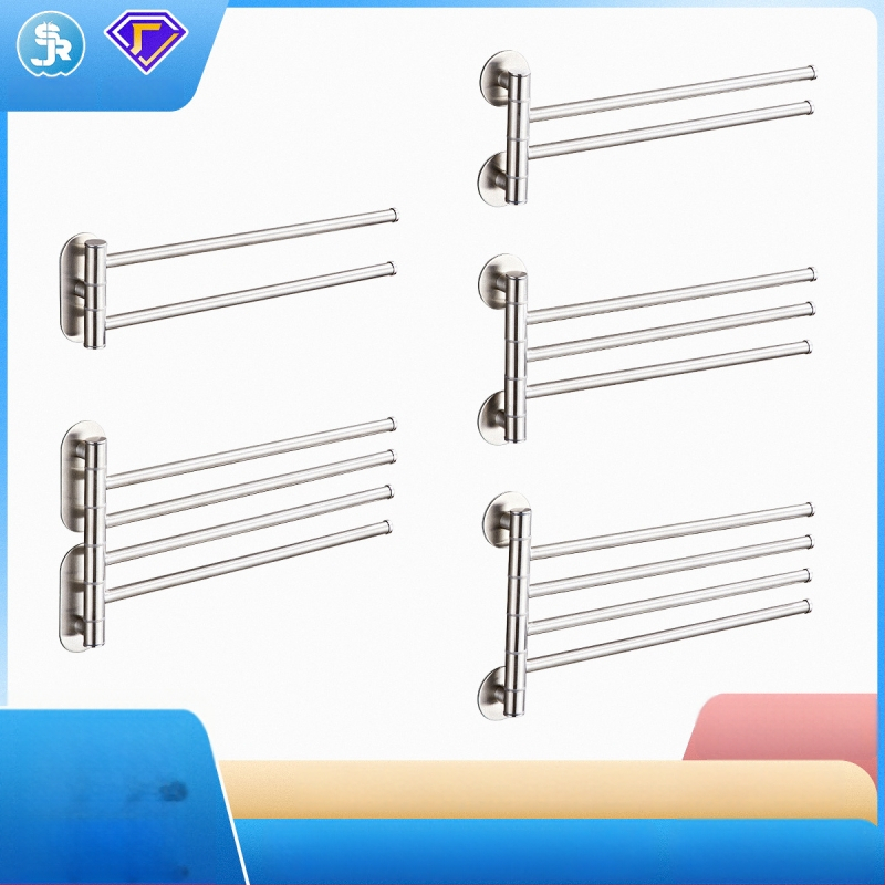 Be gręžimo laikiklis iš 304 nerūdijančio plieno vonios kambariui, pasukama rankšluosčių lazdelė ir saugojimo skyrius, 2–4 sluoksniai