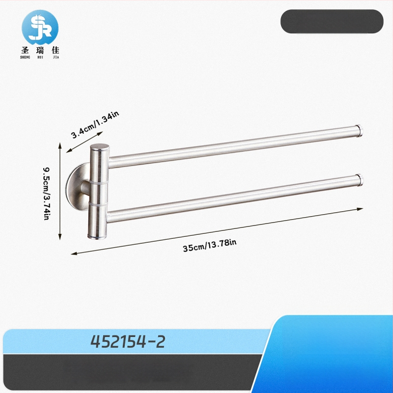 Be gręžimo laikiklis iš 304 nerūdijančio plieno vonios kambariui, pasukama rankšluosčių lazdelė ir saugojimo skyrius, 2–4 sluoksniai