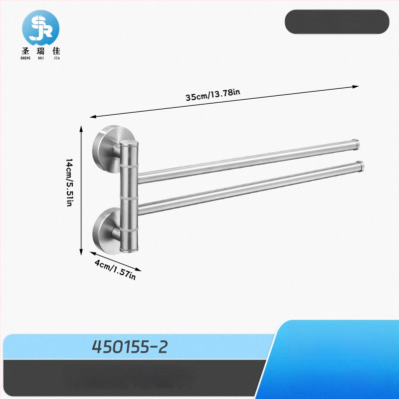 Be gręžimo laikiklis iš 304 nerūdijančio plieno vonios kambariui, pasukama rankšluosčių lazdelė ir saugojimo skyrius, 2–4 sluoksniai