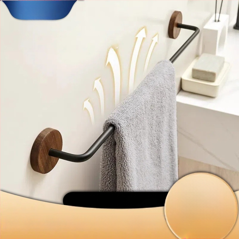 Nerūdijančio plieno rankšluosčio laikiklis, 5 kg apkrova, 1 sluoksnis, paviršius su medienos vašku ir alyva, atsparus vandeniui, šviesus prabangos stilius