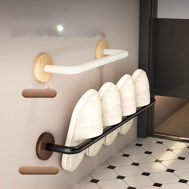 Nerūdijančio plieno rankšluosčio laikiklis, 5 kg apkrova, 1 sluoksnis, paviršius su medienos vašku ir alyva, atsparus vandeniui, šviesus prabangos stilius