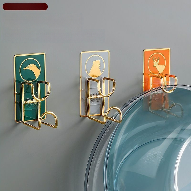 Nerūdijančio plieno sieninis organizatorius su kabliu, klijuojamas be gręžimo, virtuvei ir voniai, modelis B2436, 1 lygis