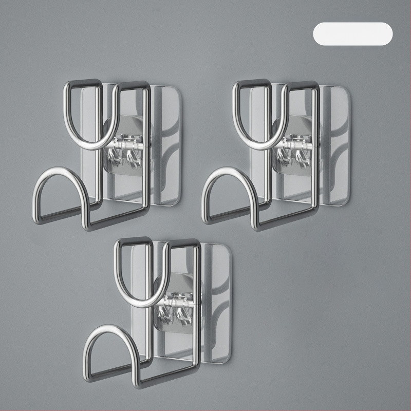 Nerūdijančio plieno sieninis organizatorius su kabliu, klijuojamas be gręžimo, virtuvei ir voniai, modelis B2436, 1 lygis