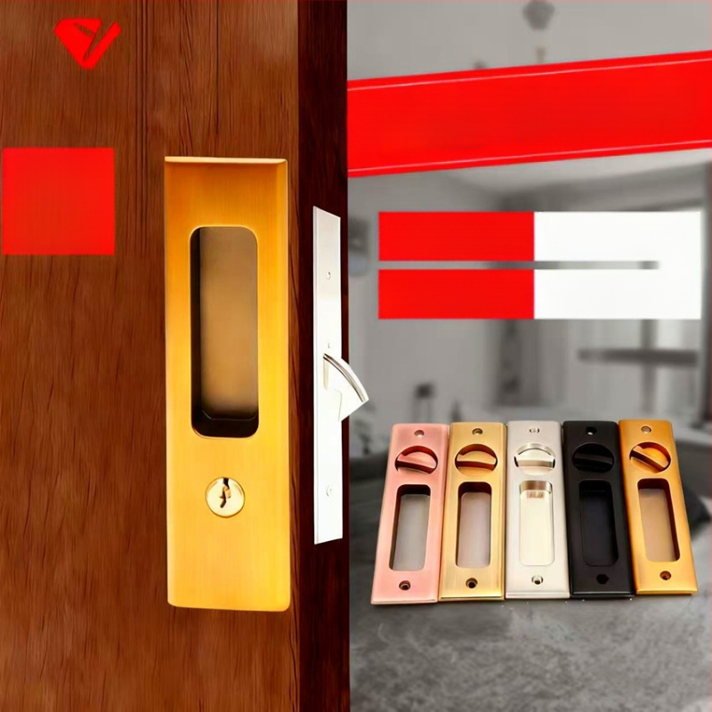 Asabi 9026 libistatava ukse lukk, integreeritud käepide, peidetud mehhanism, tsink-sulamist valmistatud, sobib puidust ustele, rõdu ja köögi ustele, kaasaegne minimalistlik stiil