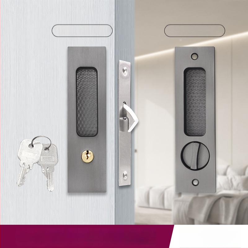 Asabi 9026 libistatava ukse lukk, integreeritud käepide, peidetud mehhanism, tsink-sulamist valmistatud, sobib puidust ustele, rõdu ja köögi ustele, kaasaegne minimalistlik stiil