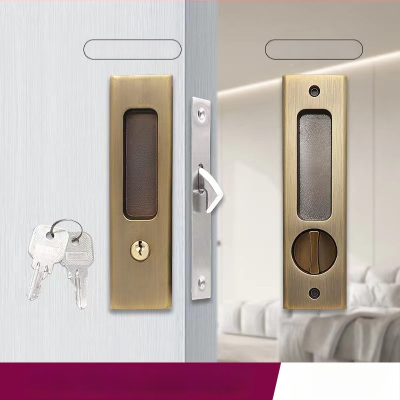 Asabi 9026 libistatava ukse lukk, integreeritud käepide, peidetud mehhanism, tsink-sulamist valmistatud, sobib puidust ustele, rõdu ja köögi ustele, kaasaegne minimalistlik stiil