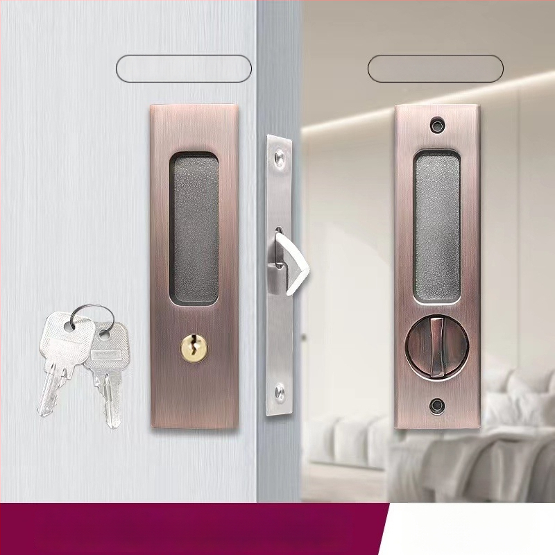 Asabi 9026 libistatava ukse lukk, integreeritud käepide, peidetud mehhanism, tsink-sulamist valmistatud, sobib puidust ustele, rõdu ja köögi ustele, kaasaegne minimalistlik stiil