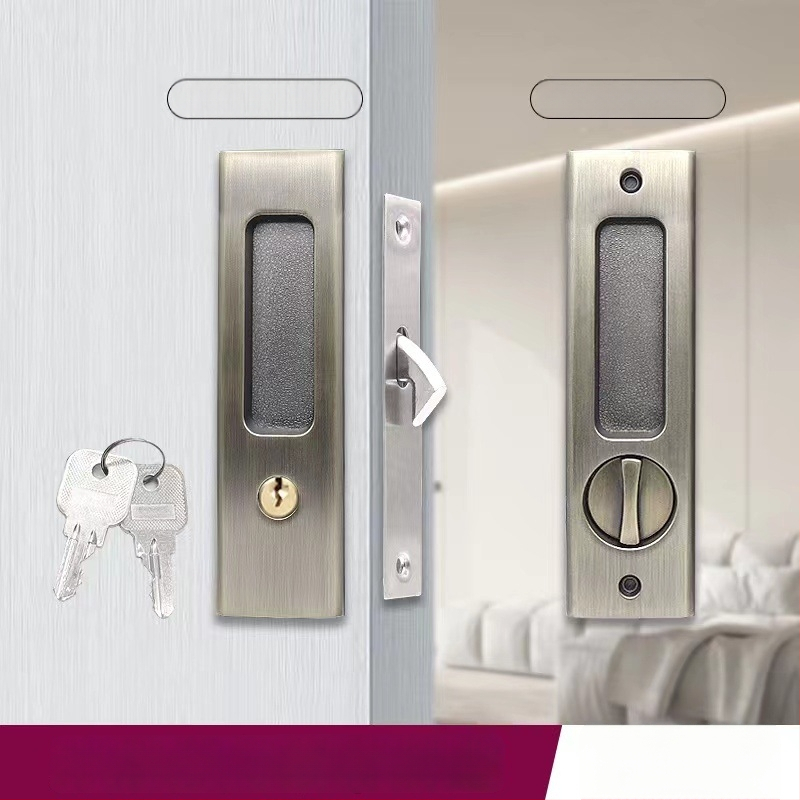 Asabi 9026 libistatava ukse lukk, integreeritud käepide, peidetud mehhanism, tsink-sulamist valmistatud, sobib puidust ustele, rõdu ja köögi ustele, kaasaegne minimalistlik stiil