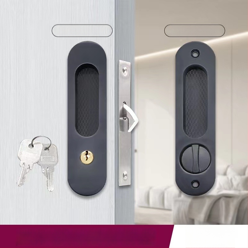 Asabi 9026 libistatava ukse lukk, integreeritud käepide, peidetud mehhanism, tsink-sulamist valmistatud, sobib puidust ustele, rõdu ja köögi ustele, kaasaegne minimalistlik stiil