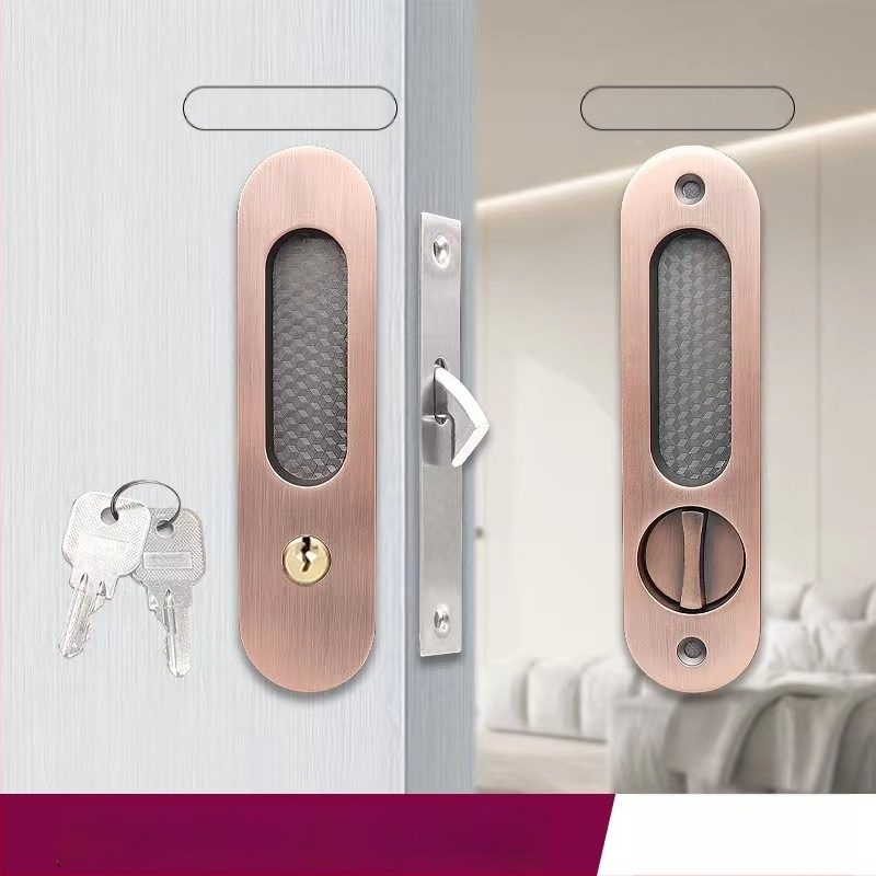 Asabi 9026 libistatava ukse lukk, integreeritud käepide, peidetud mehhanism, tsink-sulamist valmistatud, sobib puidust ustele, rõdu ja köögi ustele, kaasaegne minimalistlik stiil