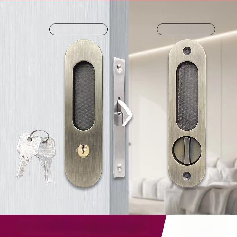 Asabi 9026 libistatava ukse lukk, integreeritud käepide, peidetud mehhanism, tsink-sulamist valmistatud, sobib puidust ustele, rõdu ja köögi ustele, kaasaegne minimalistlik stiil