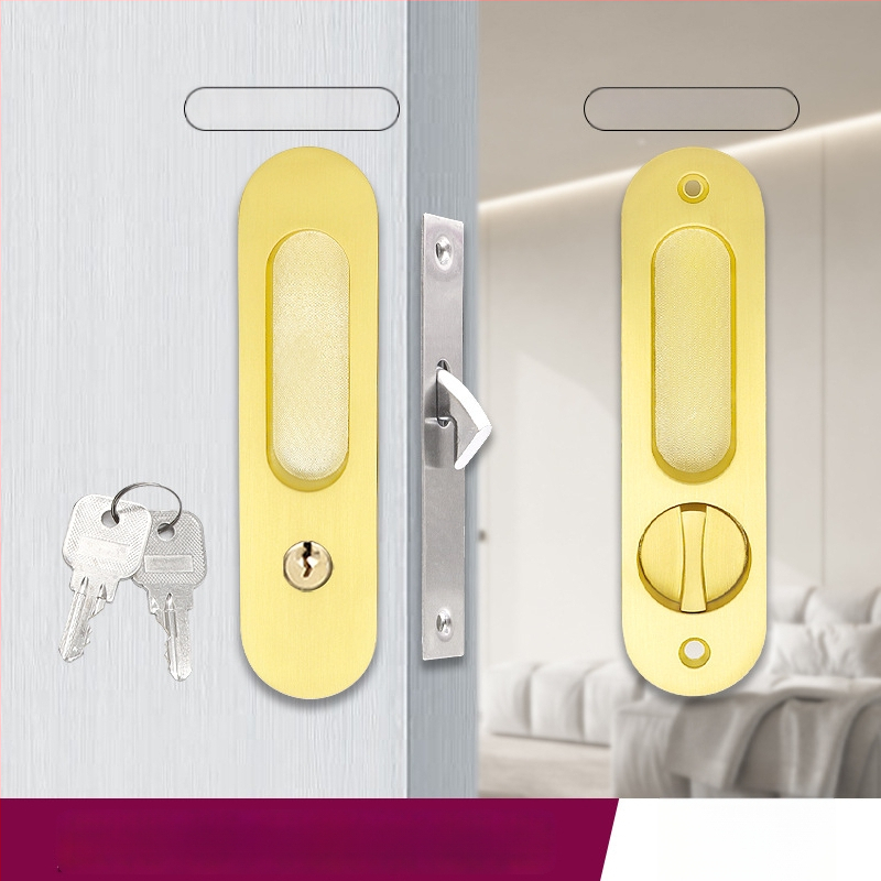 Asabi 9026 libistatava ukse lukk, integreeritud käepide, peidetud mehhanism, tsink-sulamist valmistatud, sobib puidust ustele, rõdu ja köögi ustele, kaasaegne minimalistlik stiil