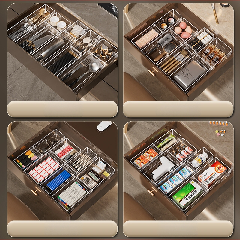 Sahtlialuse hoiukast eemaldatava jaoturiga; läbipaistev PET-materjal, lihtne ja kaasaegne stiil, põrandale sobiv, kohandatav