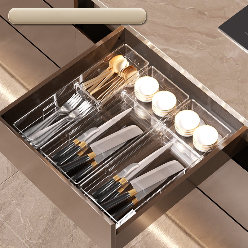 Sahtlialuse hoiukast eemaldatava jaoturiga; läbipaistev PET-materjal, lihtne ja kaasaegne stiil, põrandale sobiv, kohandatav