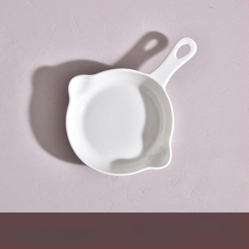 Portselininė kvadratinė kepimo skarda su viena rankena, vientisas raštas, mikrobangų krosnelėje tinkama