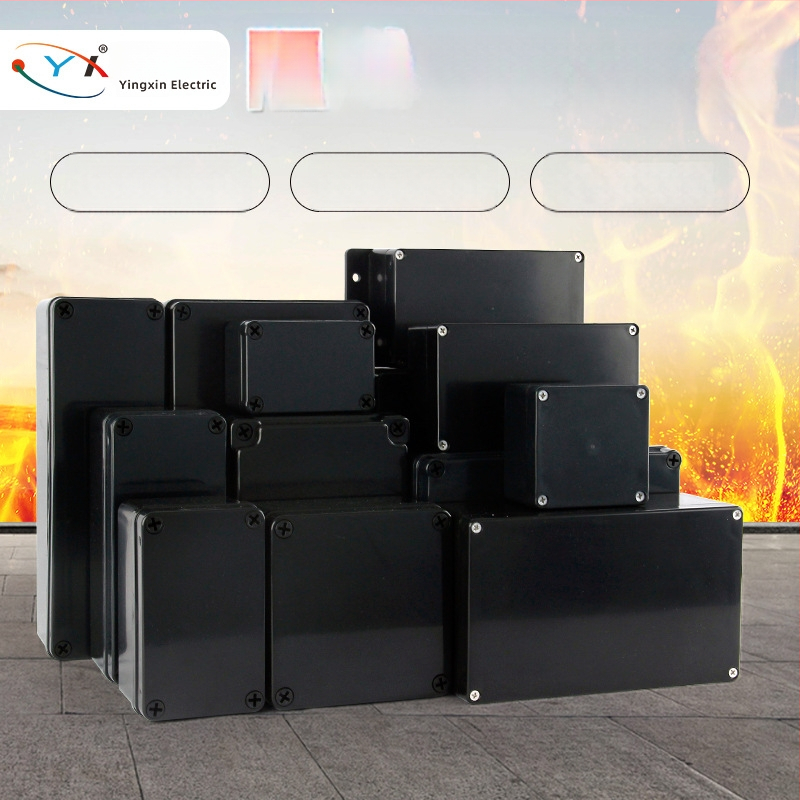 Išorinė vandeniui atspari jungčių dėžutė iš ABS plastiko, korpusas su V0 klase ir degumo atsparumu