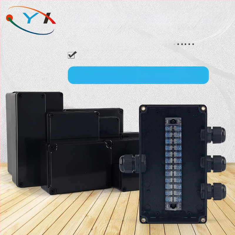 Išorinė vandeniui atspari jungčių dėžutė iš ABS plastiko, korpusas su V0 klase ir degumo atsparumu