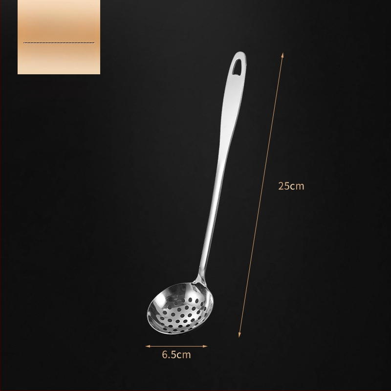 Nerūdijančio plieno sriubos šaukštas ir sietelis – storesnė konstrukcija, aukštos temperatūros atsparumas, rankena ir šaukštas iš nerūdijančio plieno, logotipo spausdinimas, pritaikymas galimas