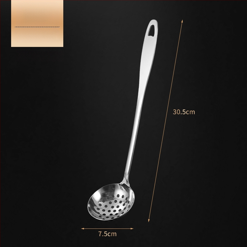 Nerūdijančio plieno sriubos šaukštas ir sietelis – storesnė konstrukcija, aukštos temperatūros atsparumas, rankena ir šaukštas iš nerūdijančio plieno, logotipo spausdinimas, pritaikymas galimas