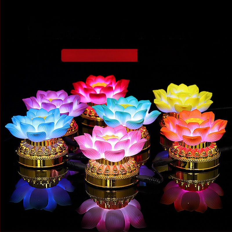 Lotoso lemputė Budos garbinimui — derva; pusiau rankinis ir pusiau mechaninis gaminys; kategorija: lotoso lemputė; naudojimas: religinės prekės; pakuotė: kartonas