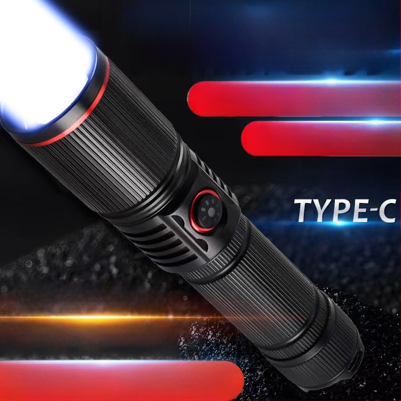 Rankinis žibintuvas su aliuminio lydinio korpusu, modelis G25-0921, 50–100 m nuotolis, atsparus vandeniui