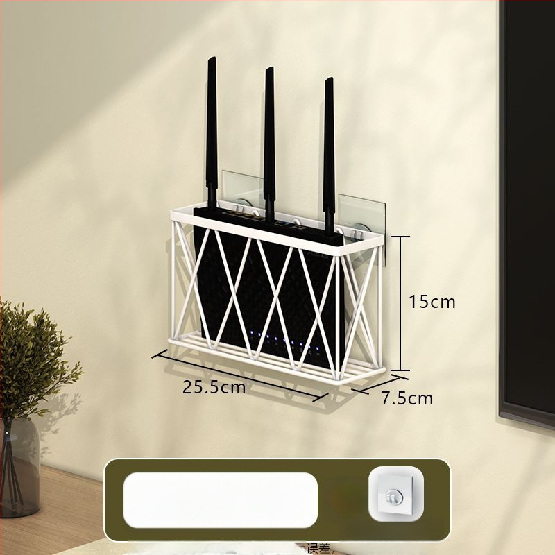 Sienos laikiklis maršrutizatoriui ir set-top dėžei - be gręžimo, anglies plienos, šiuolaikiškas minimalistinis stilius, kabinimas su kilpa, 1-lygio lentyna, tinkamas virtuvei, miegamajam, voniai ir svetainei