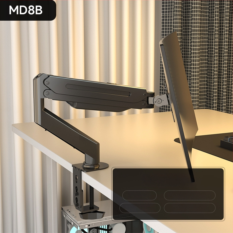 Md8 atnaujintas monitoriaus laikiklis – šaltai valcuoto plieno, suderinamas su 17–32 colių monitoriais, 3 kg svoris, pasisukantis kantilever galda stovas