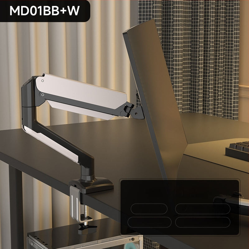 Md8 atnaujintas monitoriaus laikiklis – šaltai valcuoto plieno, suderinamas su 17–32 colių monitoriais, 3 kg svoris, pasisukantis kantilever galda stovas