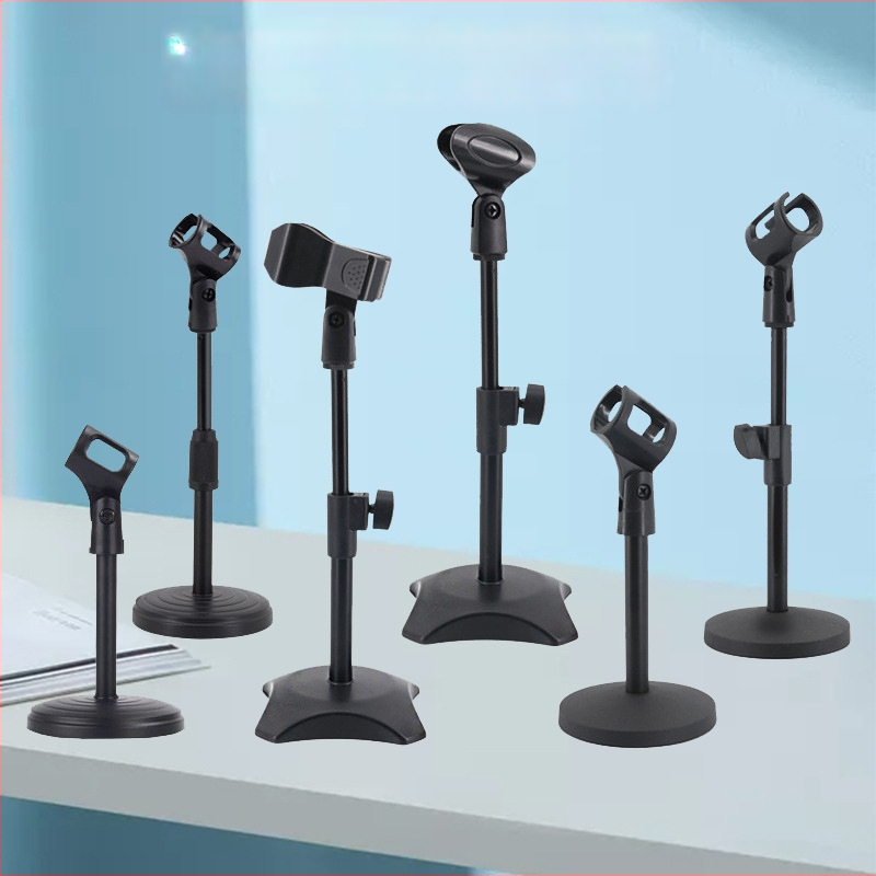 Stalo mikrofono stovas su sunkia metalo disko pagrindu, reguliuojamas aukštis, kompatibilus su kondensatoriaus mikrofonu, MILESNG ZM02